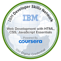 Badge of IBM web-development-with-html-css-javascript-essentials